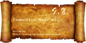 Ivancsics Noémi névjegykártya