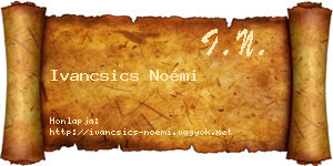 Ivancsics Noémi névjegykártya